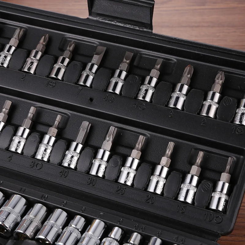 Coffret d’Outils à Cliquet avec Douilles et Embouts CR-V
