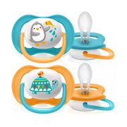 AVENT SUCETTE ORTHO 6-18M BOY PENG/TURT SCF080/07