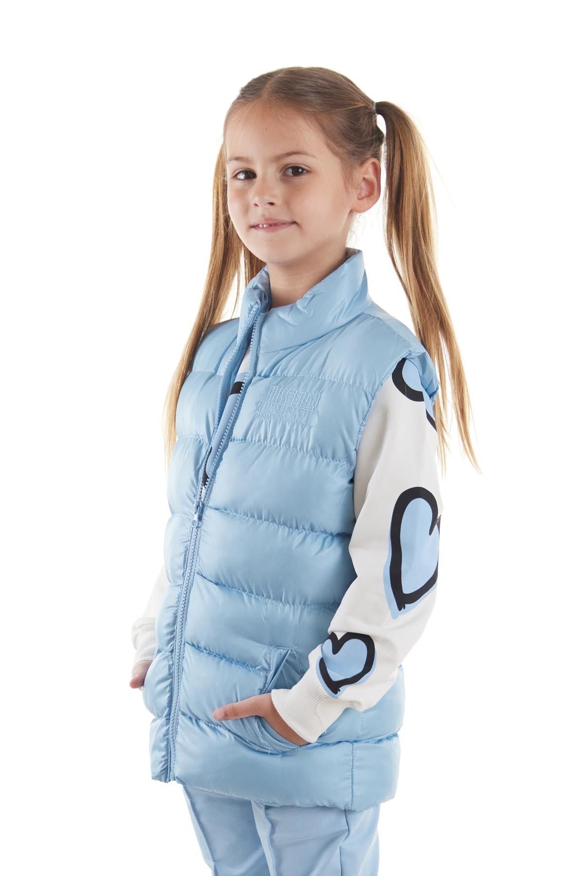 <tc>Gilet matelassé tendance sans capuche avec motifs brodés pour fille Ahenk Kids AK216869</tc>