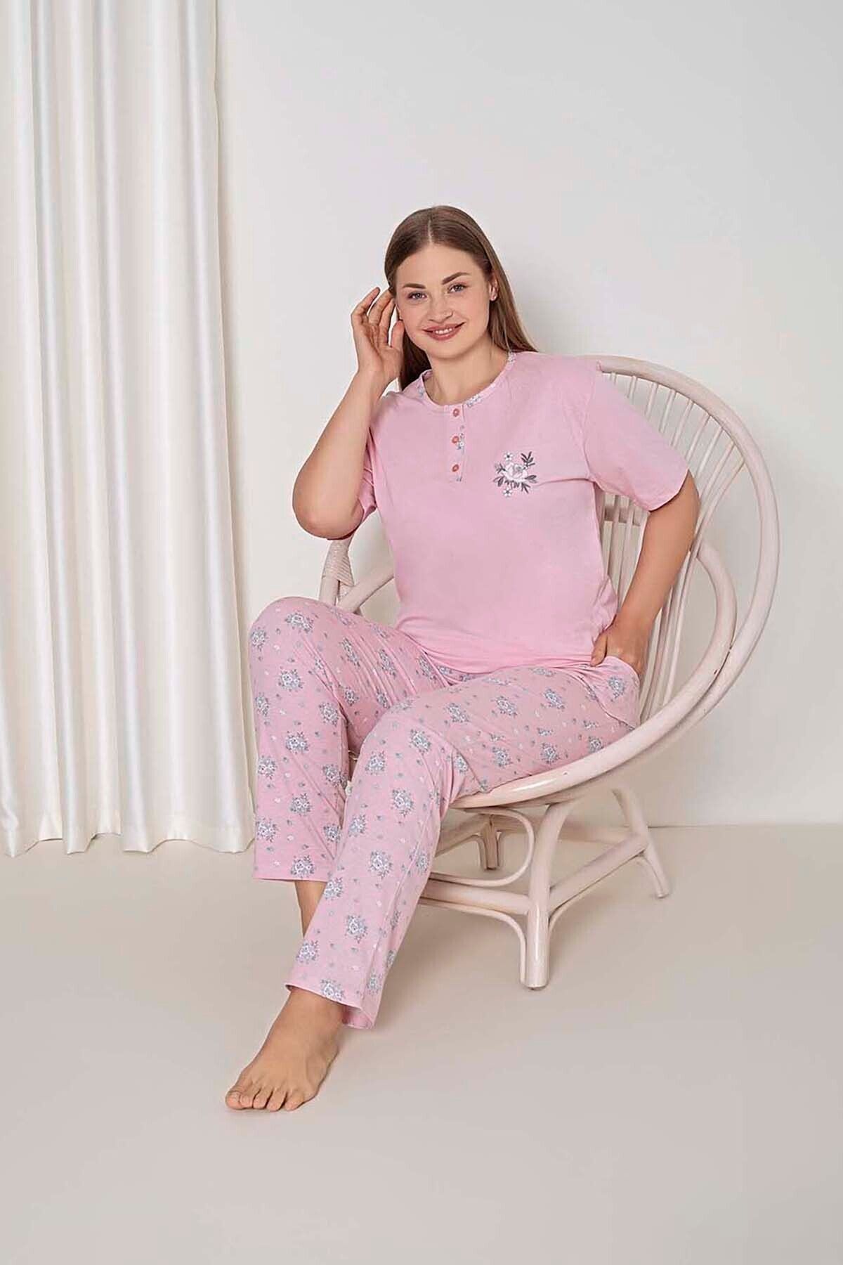 <tc>Pyjama Femme Grande Taille Suprem Manches Courtes à Petits Motifs Floraux Modèle W40092348</tc>