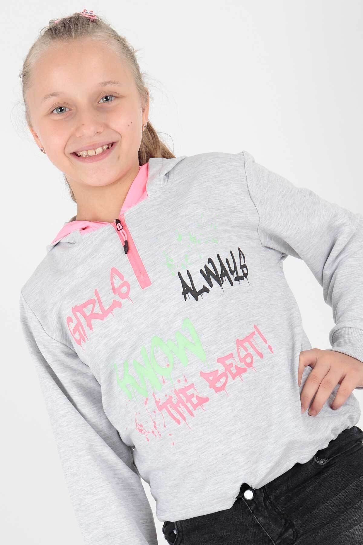 <tc>Sweat à capuche avec imprimé Always pour fille Ahenk Kids AK722407</tc>