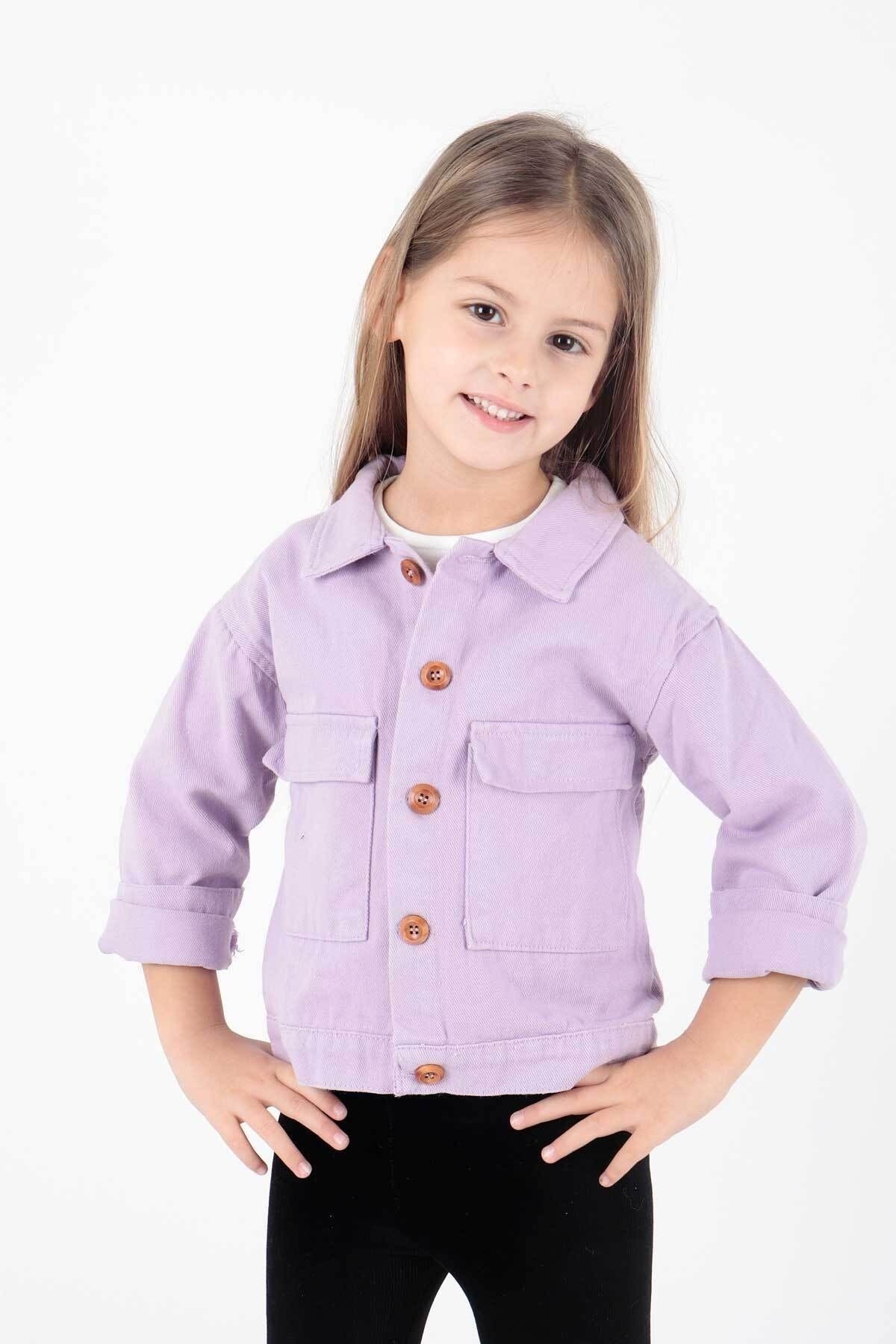 <tc>Veste en gabardine colorée en coton pour fille Ahenk Kids AK2210</tc>