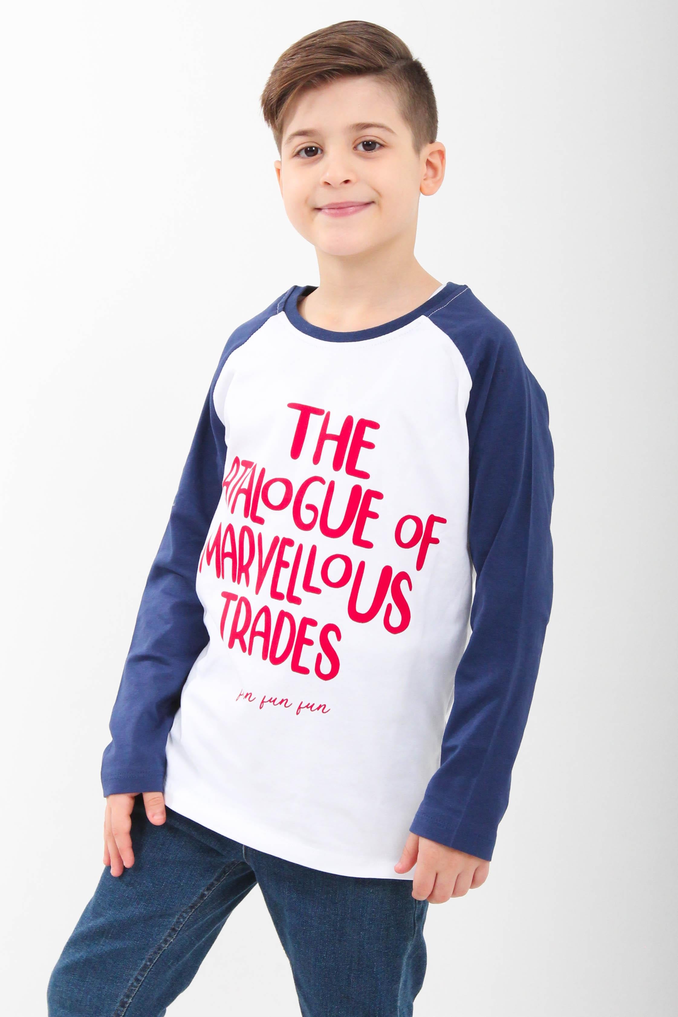 <tc>T-shirt garçon à manches longues imprimé en 100 % coton</tc>