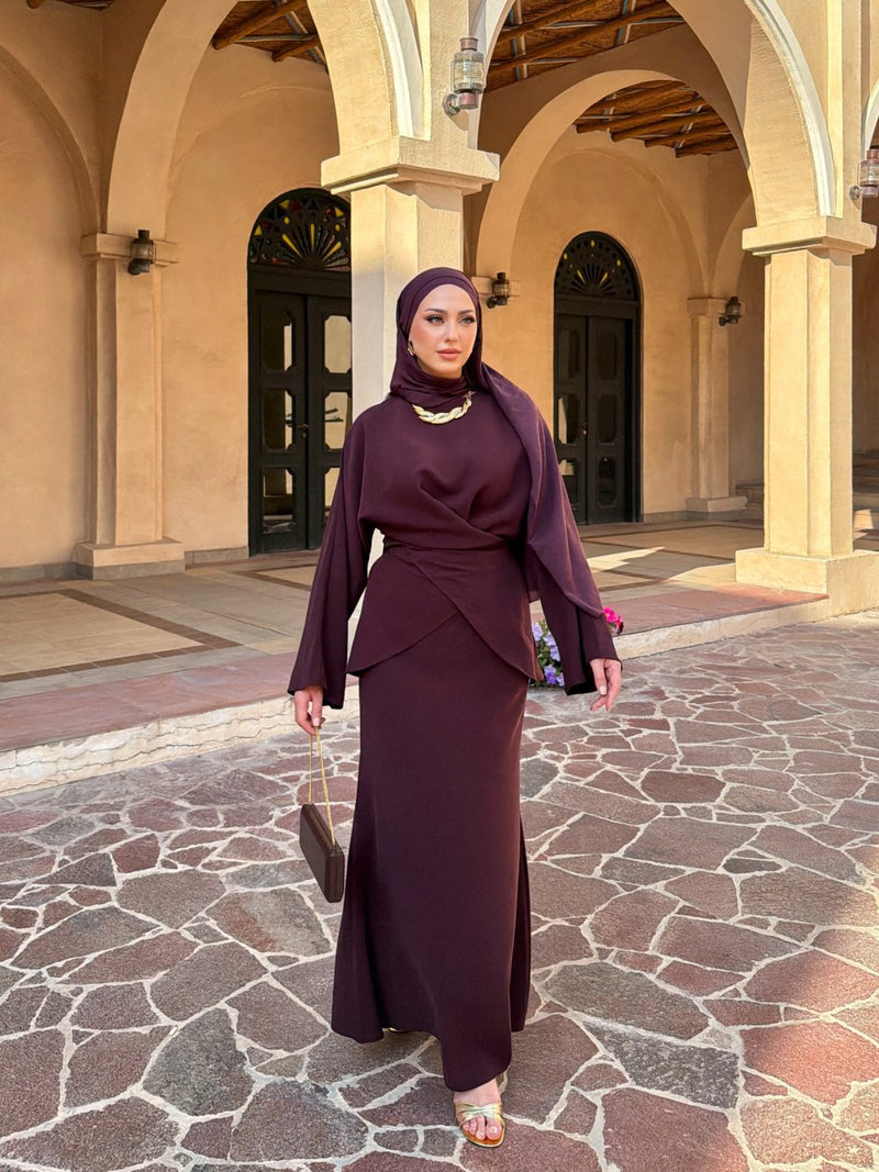 Ensemble femme tunique et jupe longue – Tenue élégante.
