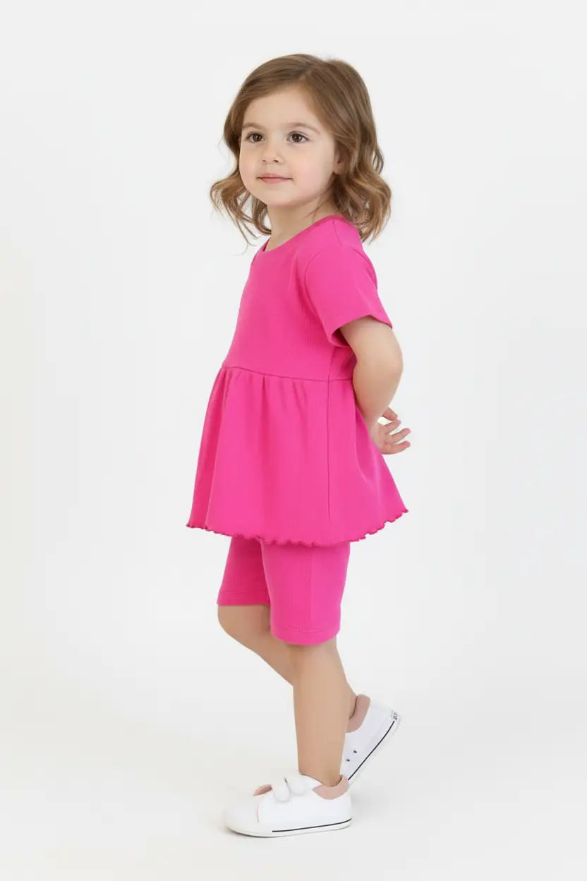 Ensemble Fille avec Short à Volants 2 Pièces