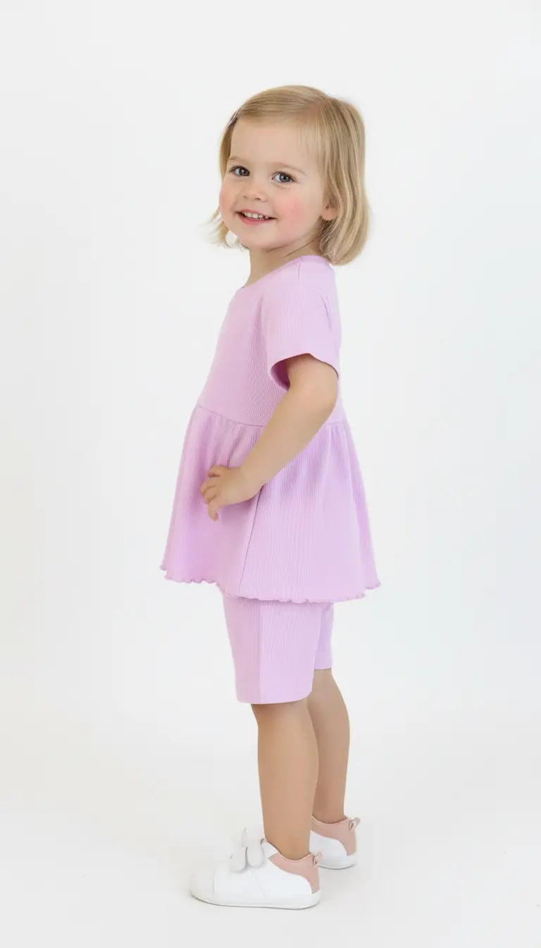 Ensemble Fille avec Short à Volants 2 Pièces