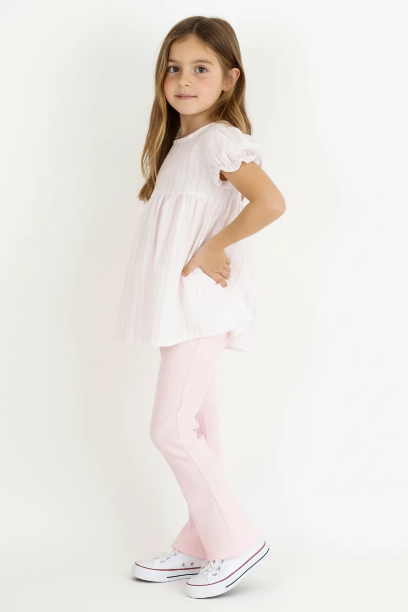 Ensemble Fille 2 Pièces à Manches Bouffantes
