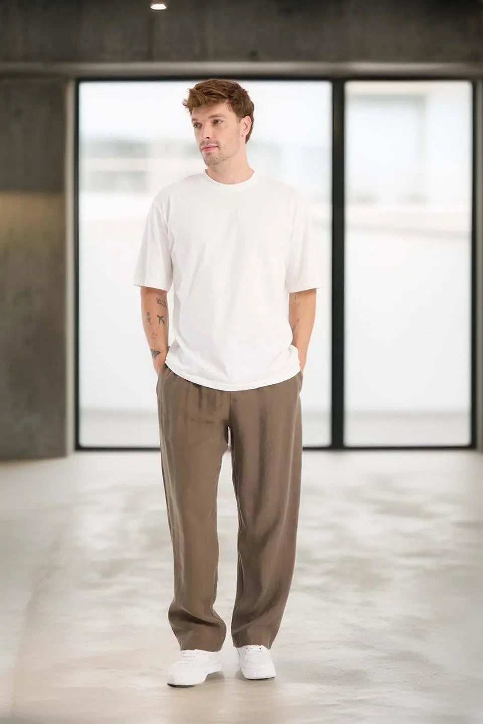modal kumaş rahat kalip düz paça jogger erkek pantolon - Justyol