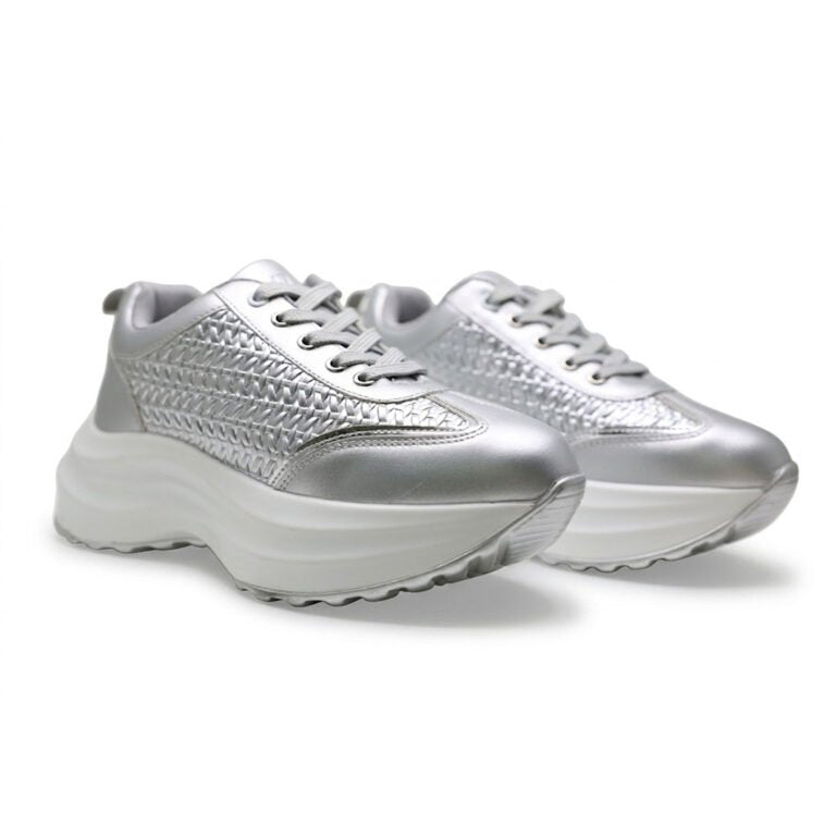 Baskets Plateforme Femme Chunky Effet Tressé Confortables