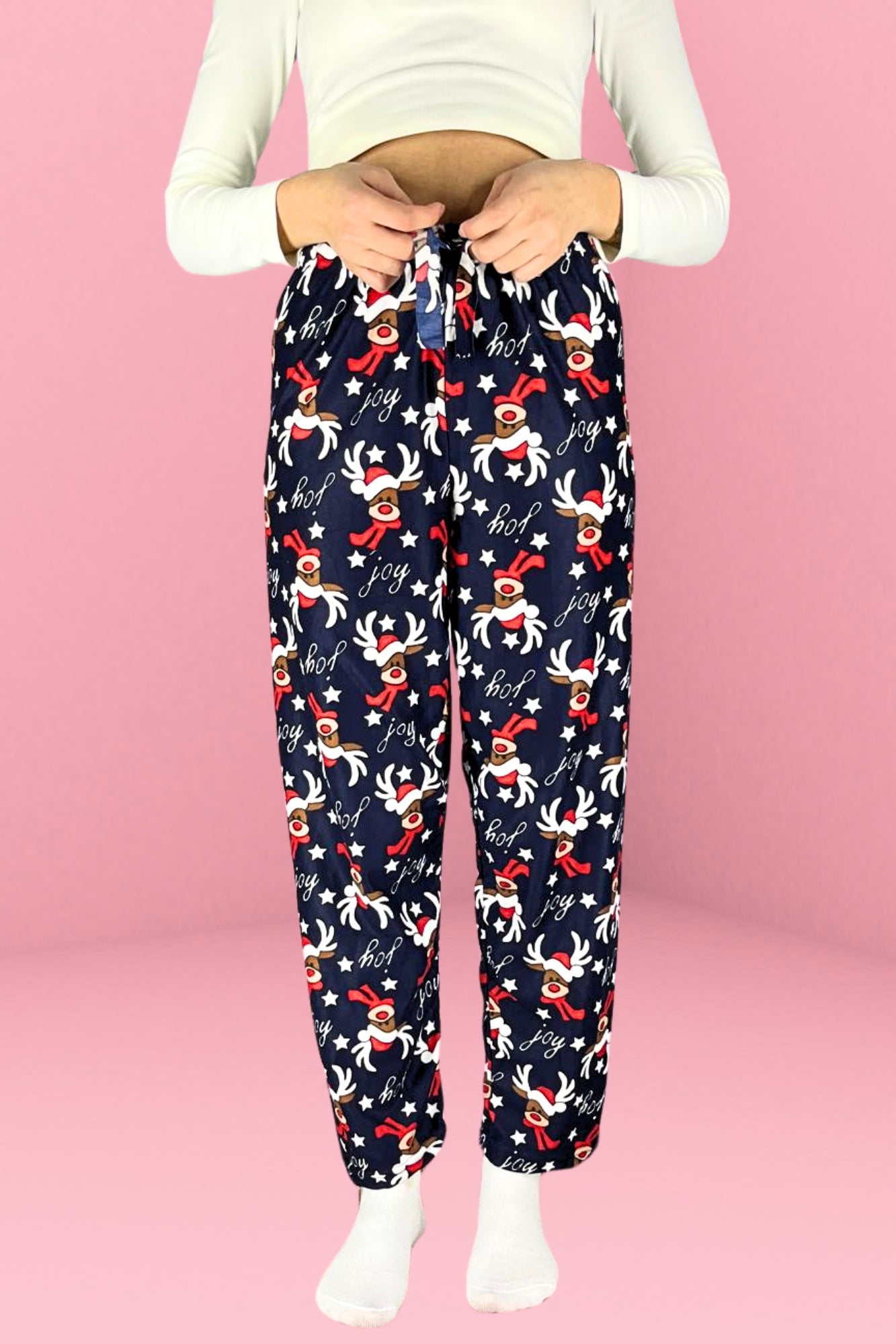 <tc><p>Pantalon de pyjama Dreamy Soft en suède à texture veloutée, avec motif.</p></tc>