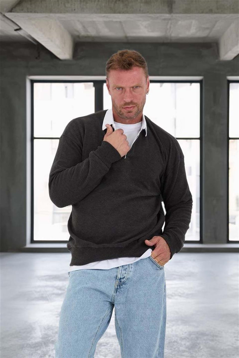 Sweat Homme Luis Col Polo en Maille Selanik