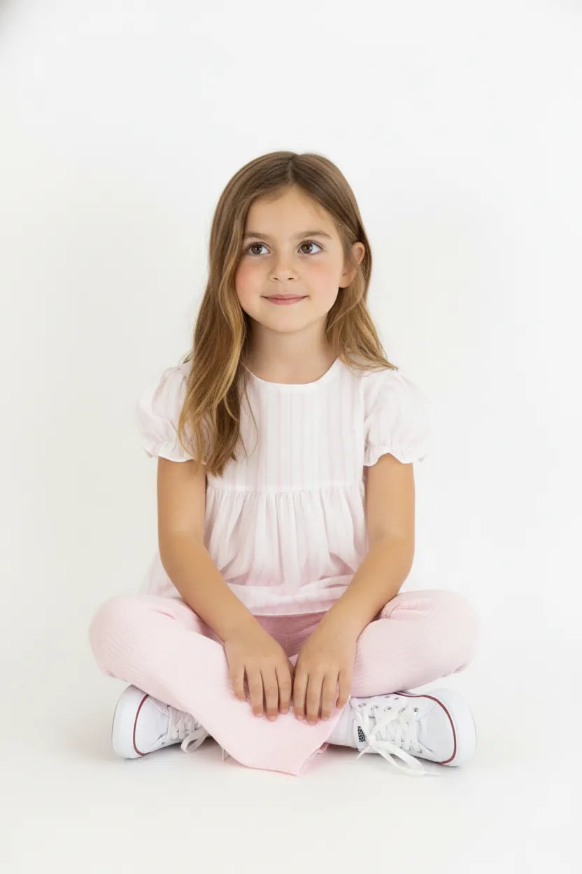 Ensemble Fille 2 Pièces à Manches Bouffantes