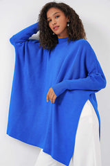 <tc>Poncho en tricot avec fente sur les côtés</tc>