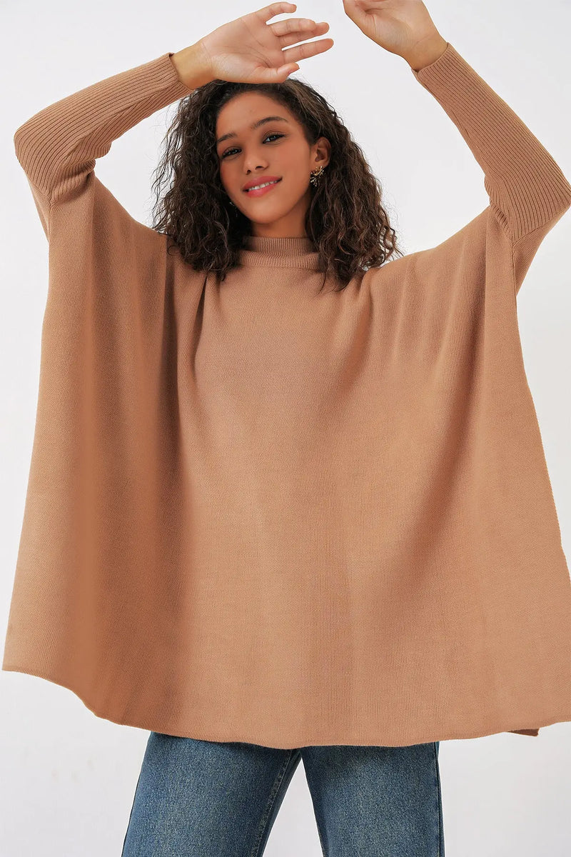 <tc>بلوفر نسائي بأكمام طويلة - بفتحات جانبية 15783 </tc>