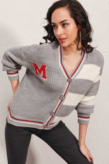 <tc>Cardigan Multicolore de Style Collège</tc>