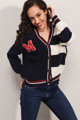 <tc>Cardigan Multicolore de Style Collège</tc>