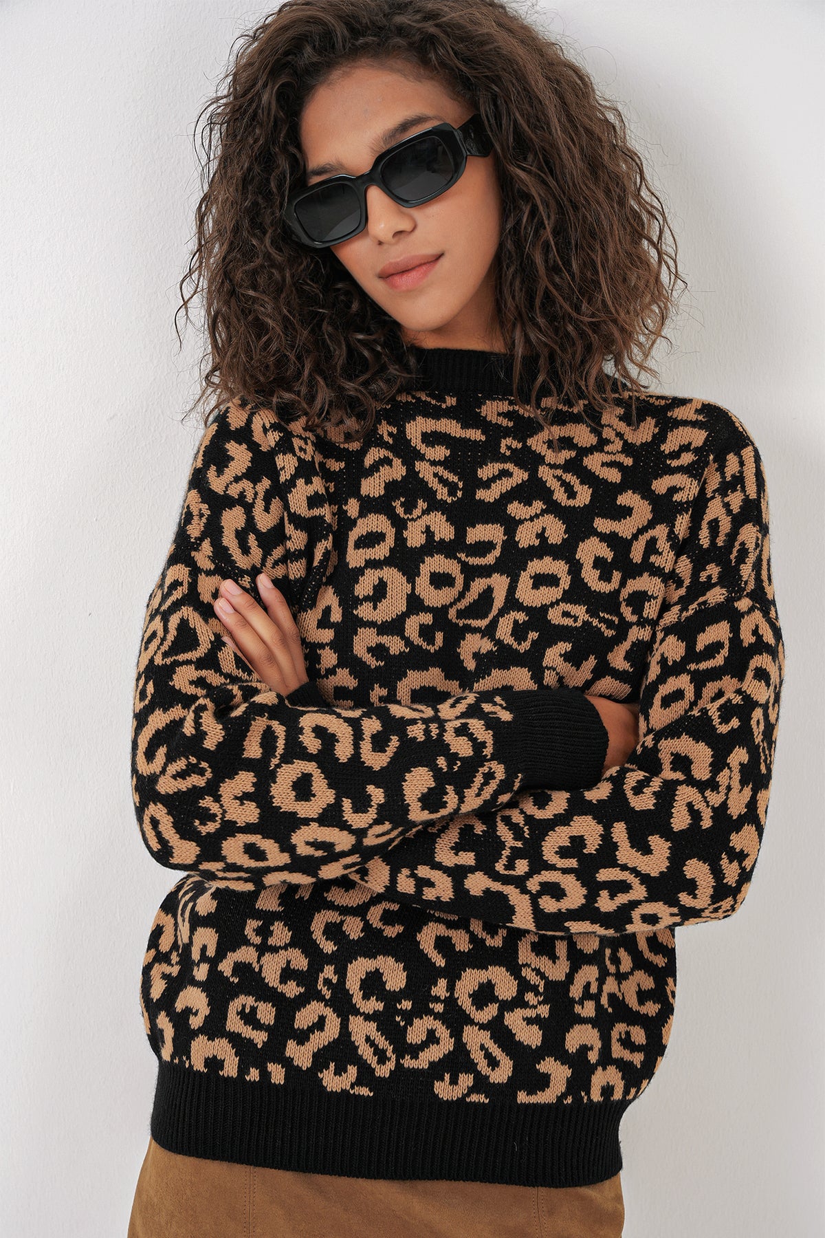 <tc>Pull en tricot oversize à motif pour femme 15909</tc>