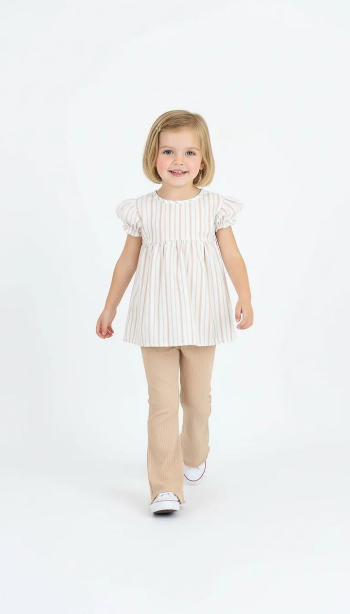 Ensemble Fille 2 Pièces à Manches Bouffantes