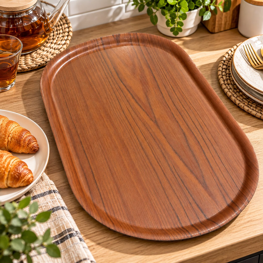 plateau marron oval 43x29