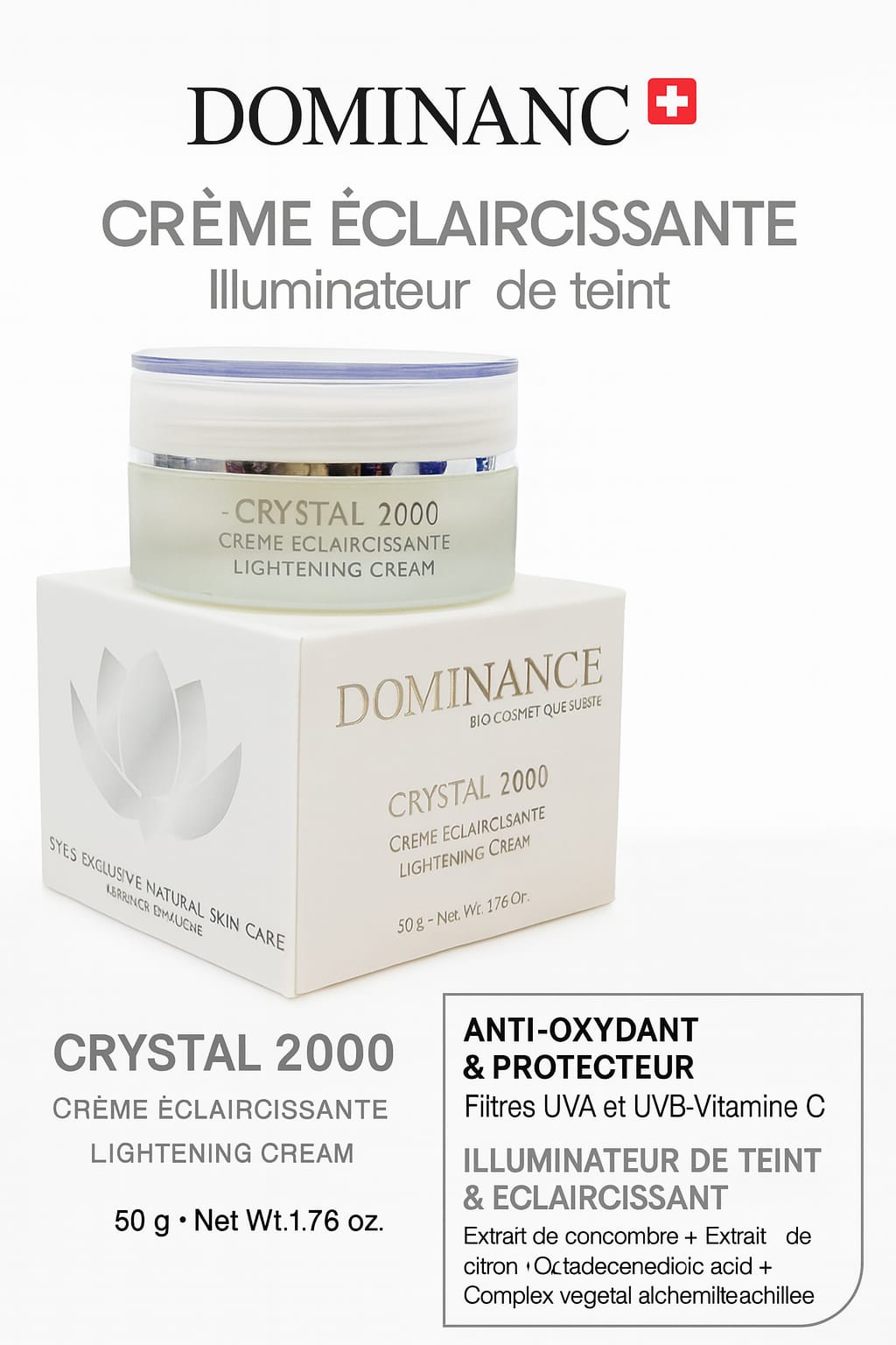 DOMINANCE CRYSTAL 2000 CREME ECLAIRCISSANTE 50 ML Dominance