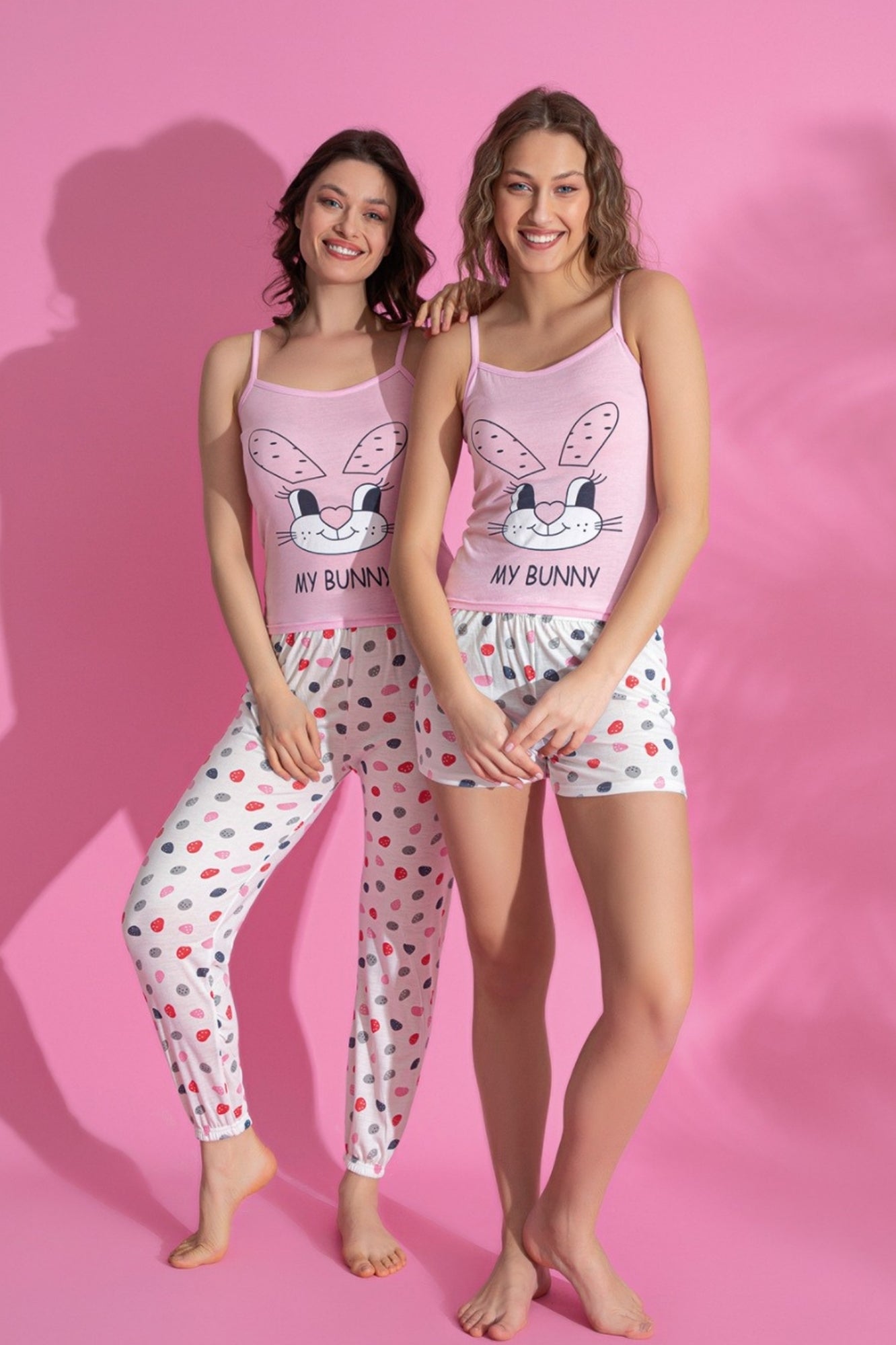 dreamy 3 parça desenli ip askili şortlu pantolonlu viskon pijama takimi