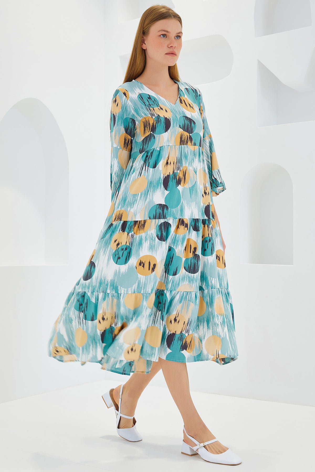 <tc>Robe en viscose à motif 1959.</tc>