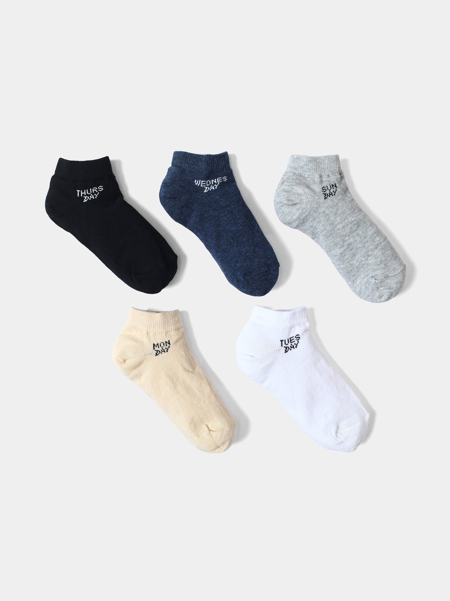 Chaussettes courtes pour garçons avec jours de la semaine, lot de 5 - SOK24GAPE76907MB1