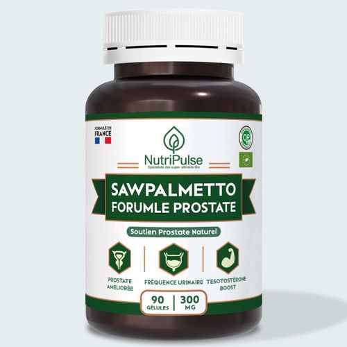 NutriPulse Saw Palmetto Formule Santé Prostate, Soutien Hormonal & Bien-Être Masculin 90 Gélules