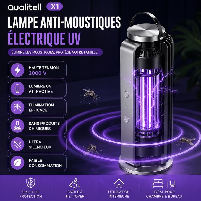 Lampe UV Anti-Moustique Électrique Silencieuse pour Intérieur