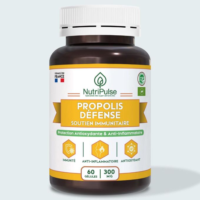 NutriPulse Propolis 300 mg – Défense Immunitaire, Anti-inflammatoire & Protection Antioxydante – 60 Gélules