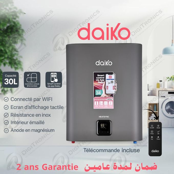 Daiko Chauffe-eau 30L Électrique Wi-Fi, Écran Tactile + Télécommande