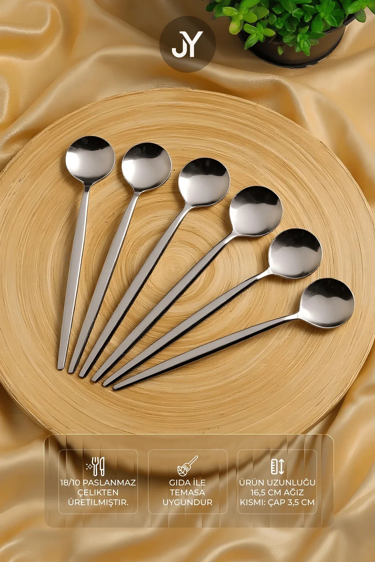 Lot de 6 cuillères à dessert Paris en acier inoxydable - Justyol