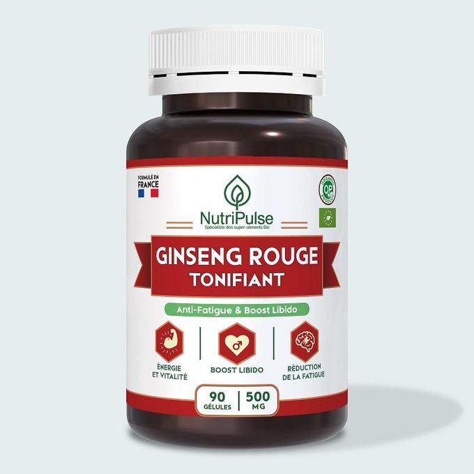 NutriPulse Ginseng Rouge 500m Tonifiant, Anti-Fatigue & Boost Libido 90 Gélules