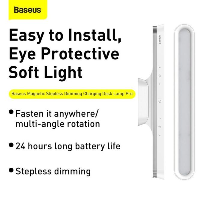 Baseus Lampe LED Magnétique Rechargeable avec Contrôle Tactile