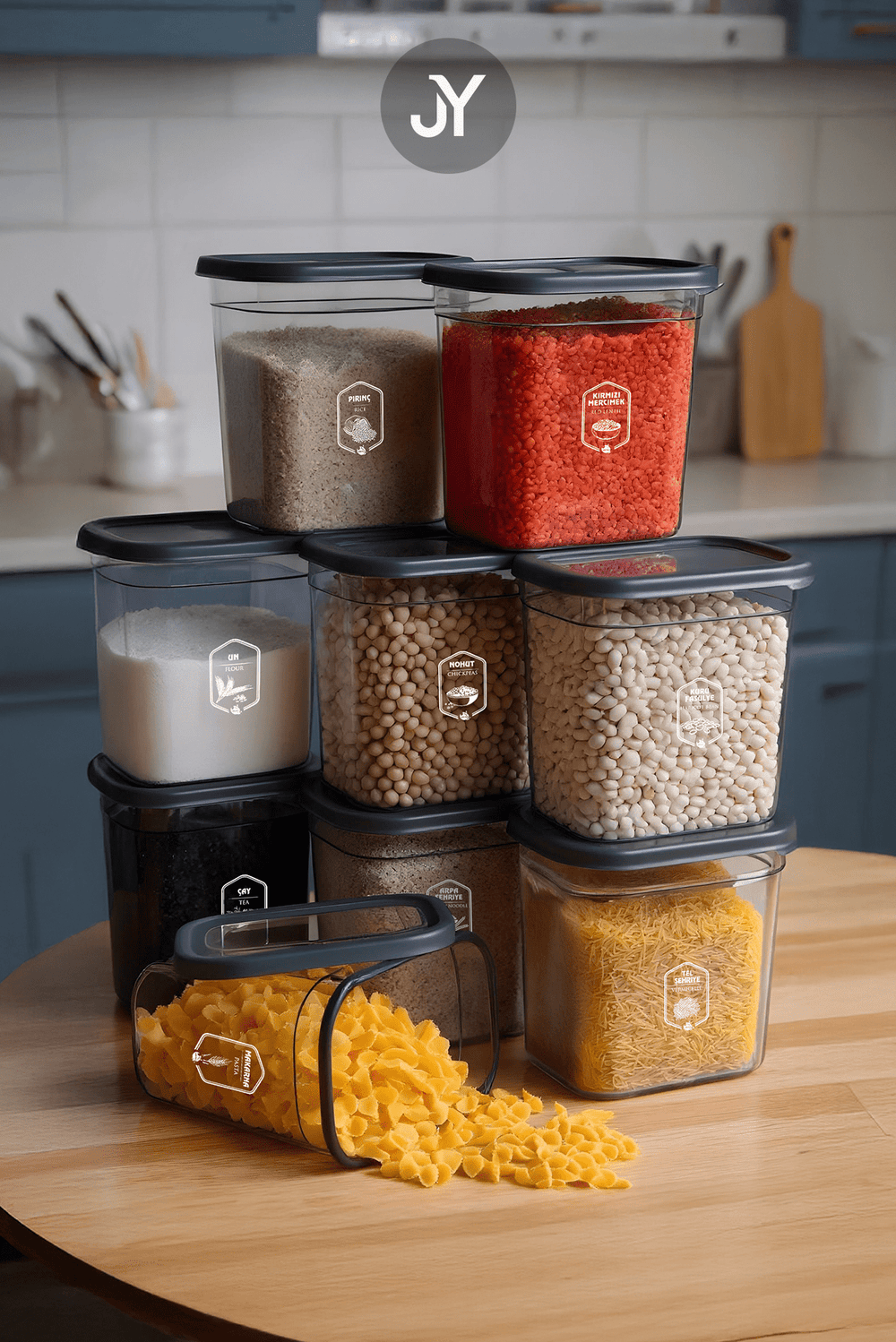 Set de boites de stockage rectangulaires antracite Moly - 2000 ml
