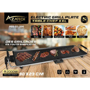 شواية كهربائية AZATECH Table Chef XXL بطول 90 سم – سطح غير لاصق بقوة 2000 واط