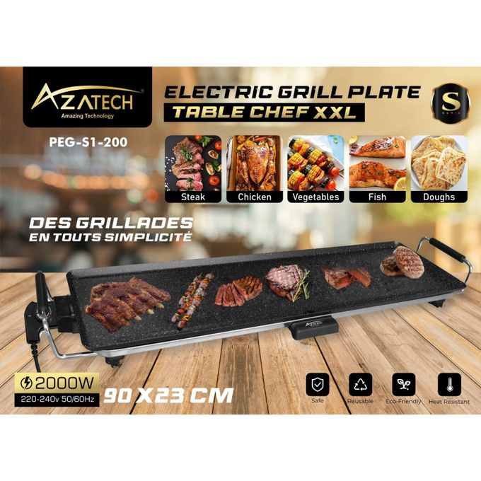 AZATECH Planche De Cuisson 90cm Antiadhésif Électrique 2000w