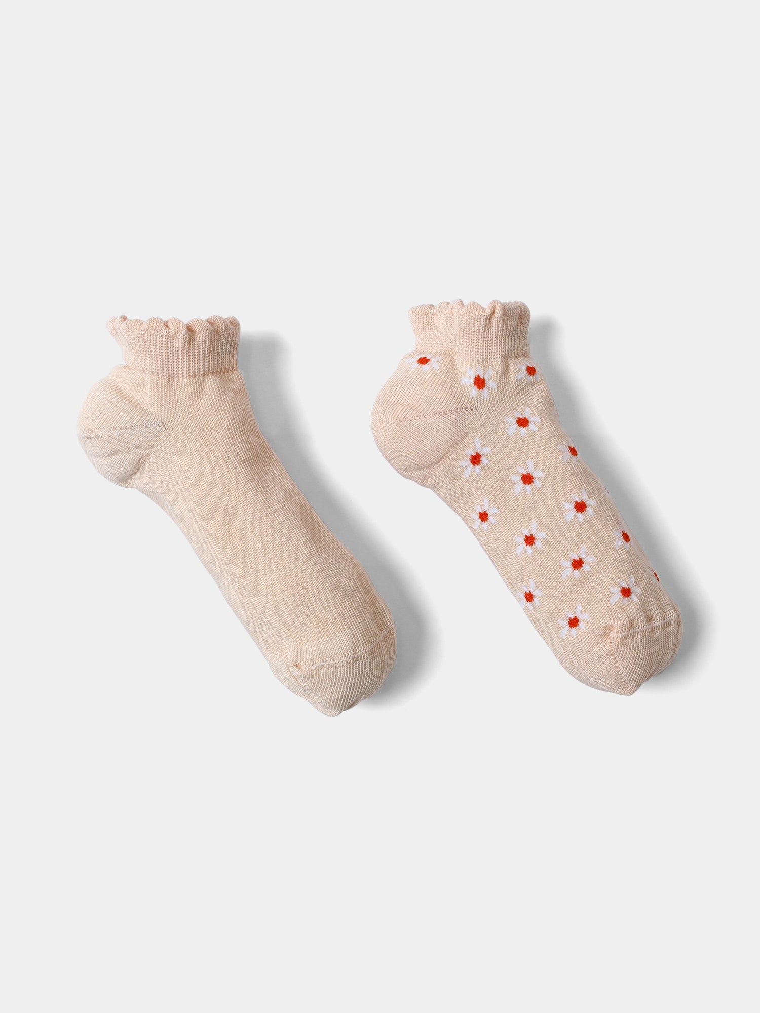 Chaussettes courtes pour filles adolescentes avec motifs floraux, lot de 2 - SOK24GAAB71462MR1
