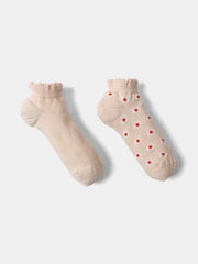 Chaussettes courtes pour filles adolescentes avec motifs floraux, lot de 2 - SOK24GAAB71462MR1 - Justyol