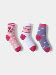 Chaussettes longues pour bébés filles avec motifs mignons, (Pack de 3) - SOK24GATC71454MO1