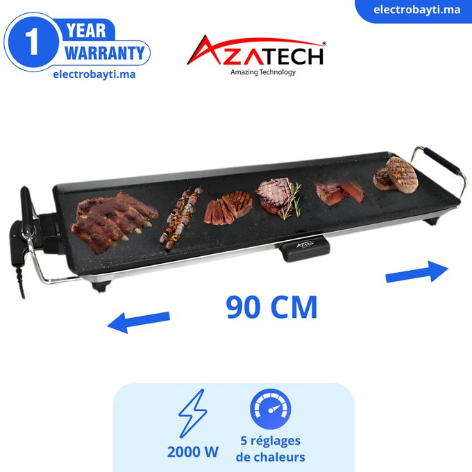 AZATECH Planche De Cuisson 90cm Antiadhésif Électrique 2000w