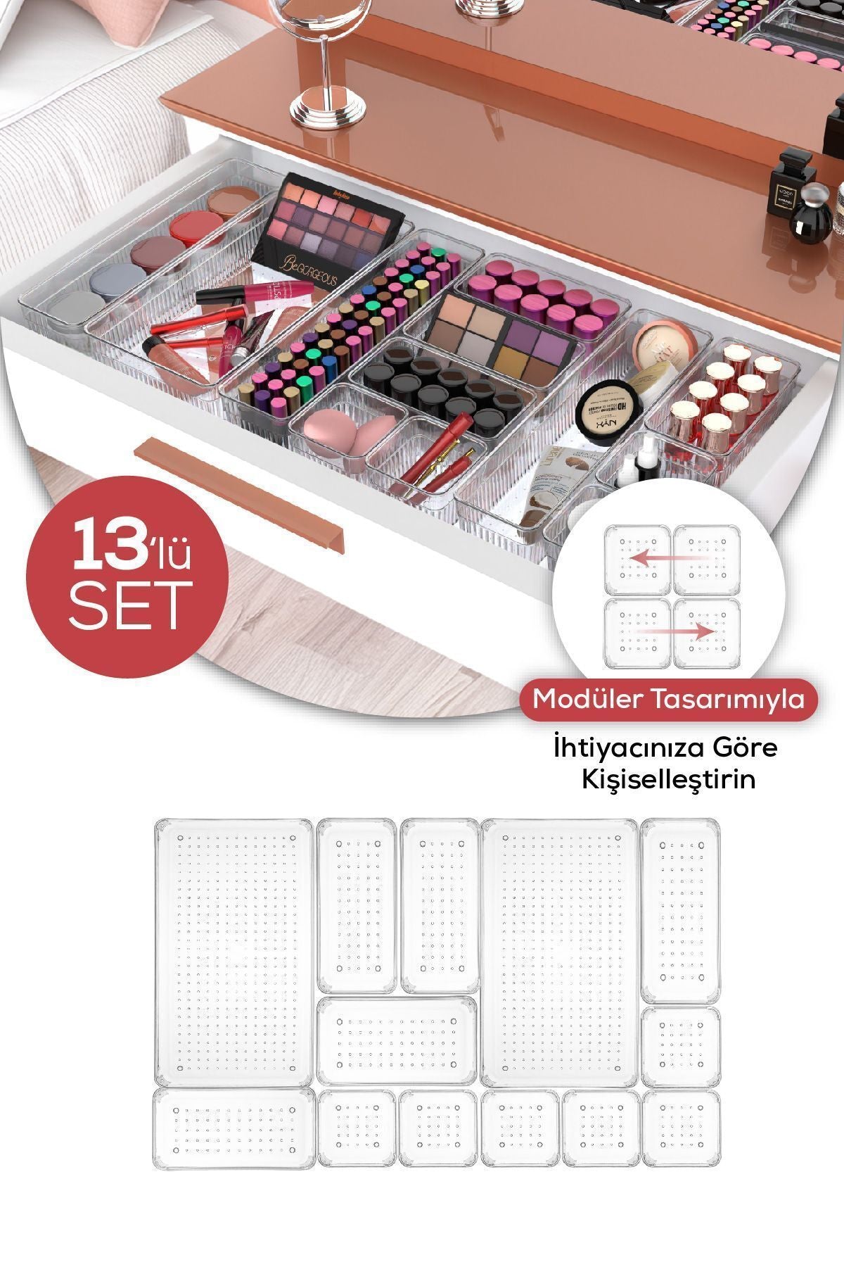 13'lü Dolap Içi Çekmece Düzenleyici - Mutfak Çekmece Içi Kaşıklık Organizer JHome