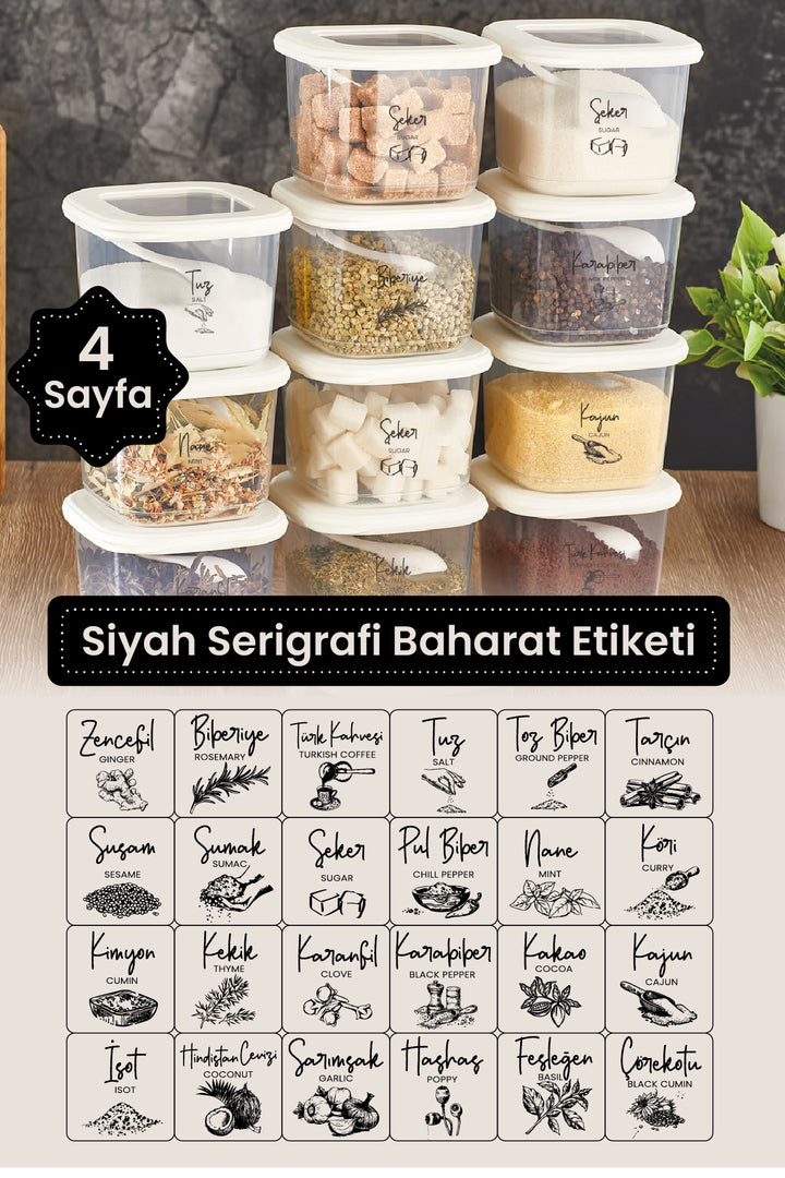 ملصقات سوداء مطبوعة – لأناقة وتنظيم مطبخك