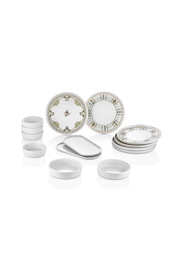 طقم فطور سيراميك 14 قطعة بتصميم ريفي Country