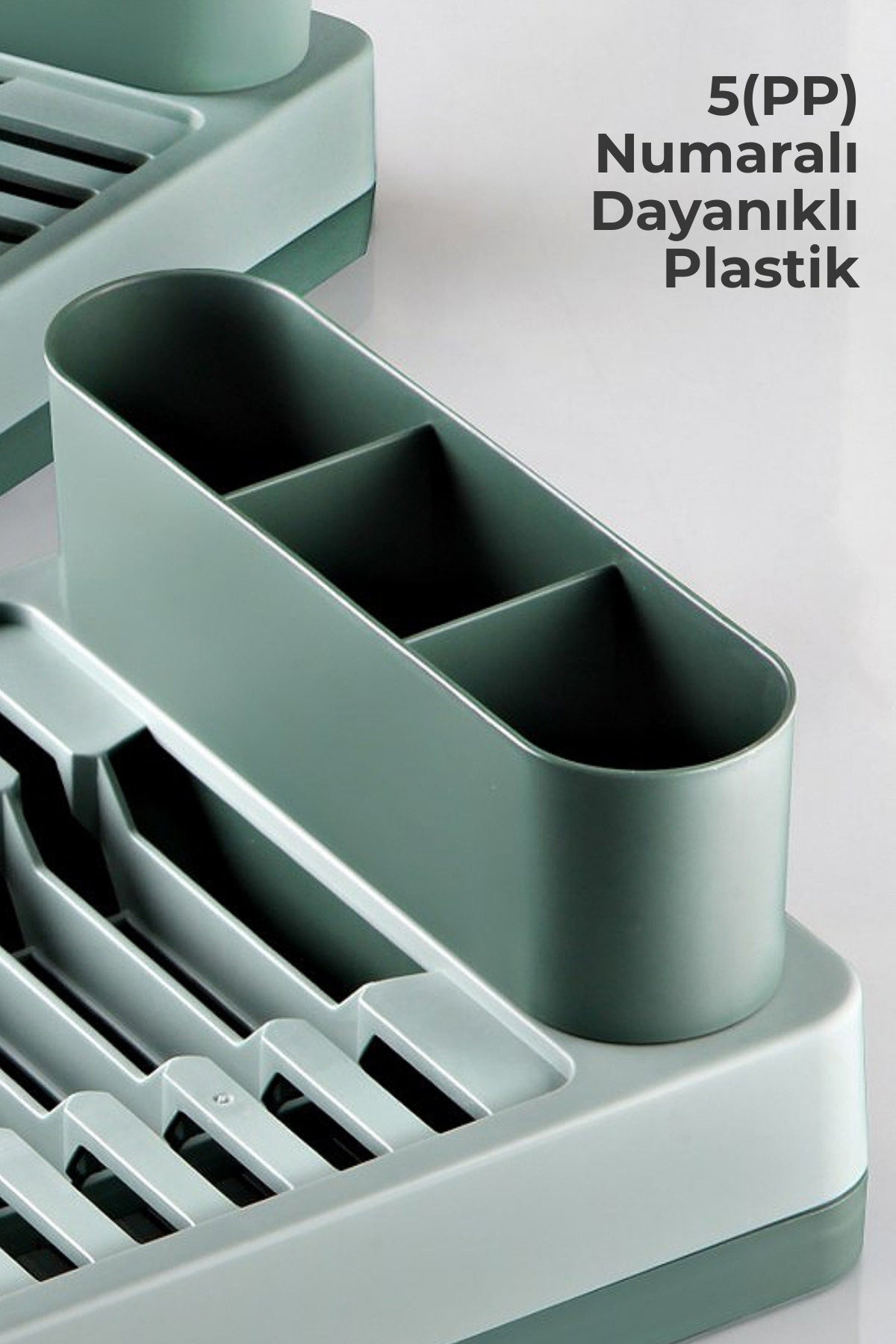 Set de 2 Égouttoirs à Vaisselle Compacts avec Porte-Couverts