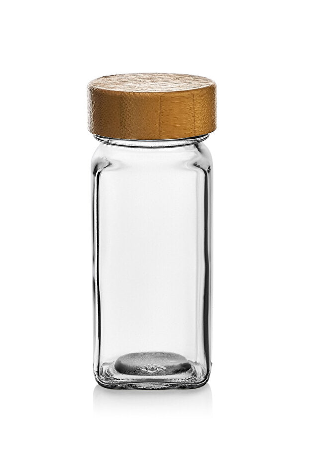 Lot de 6 Pots à Épices en Verre avec Couvercles Bambou