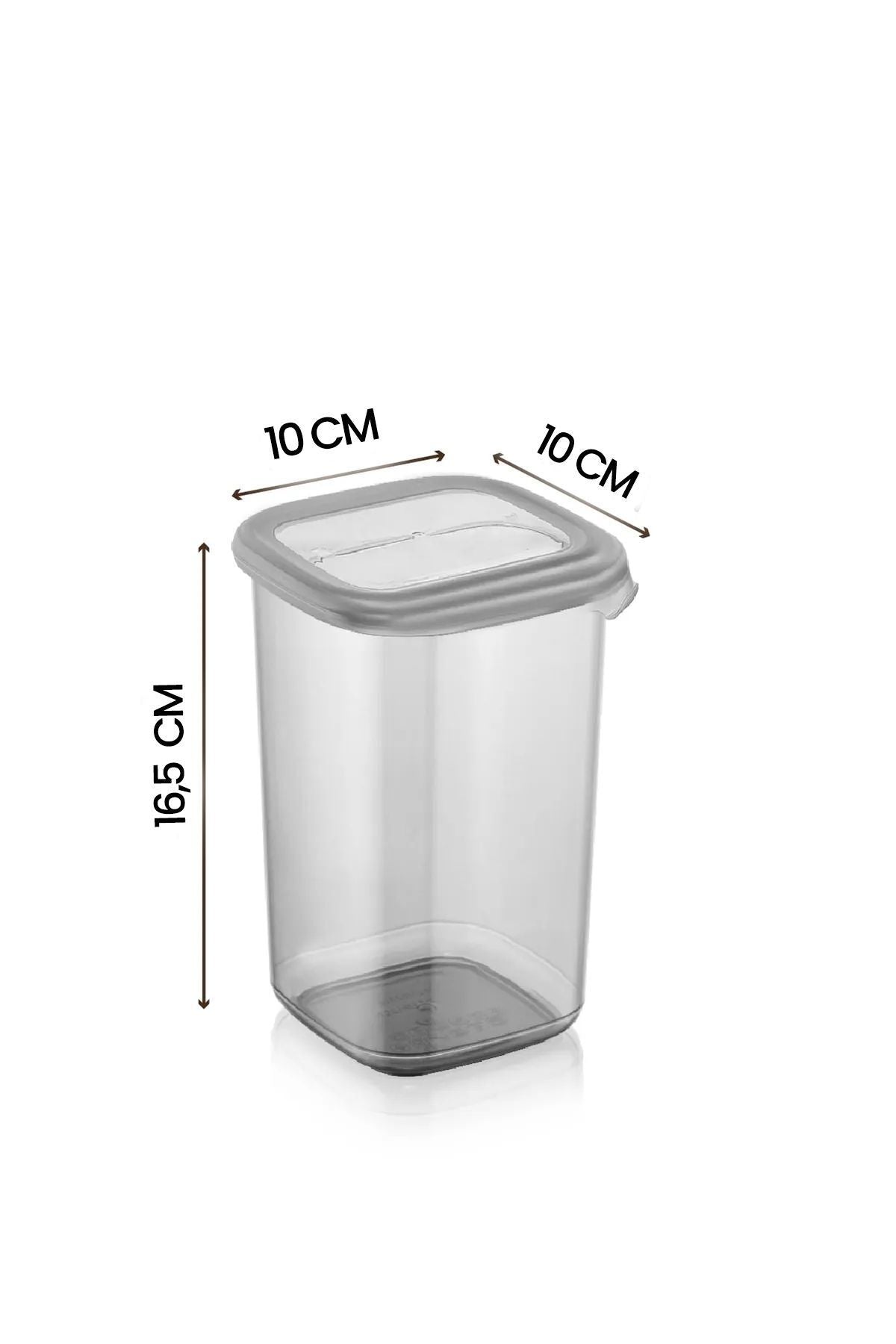 <tc>Set de 6 Boîtes de Rangement Carrées Étiquetées de 1200 ml - Pots de Rangement avec Couvercle Rigide</tc>