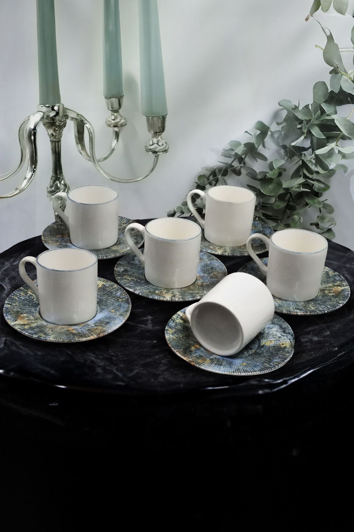 Service tasses à café élégant 6 personnes 12 pièces – Design moderne et durable