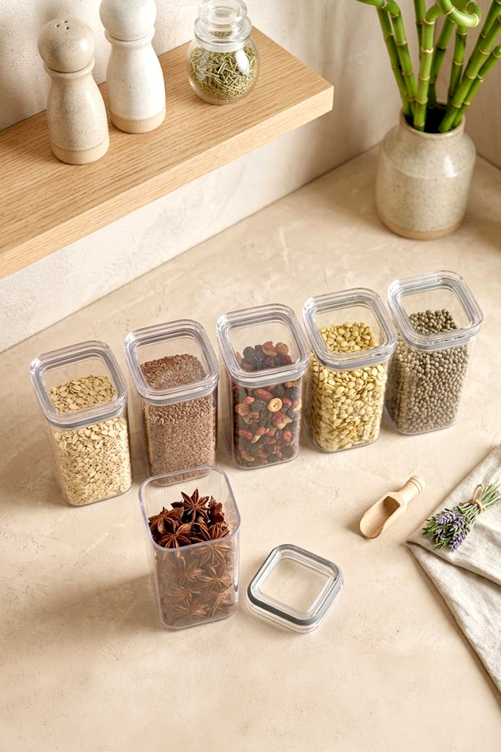 Set de 6 Pots à Épices – Bocaux à Épices Hermétiques 300 ml
