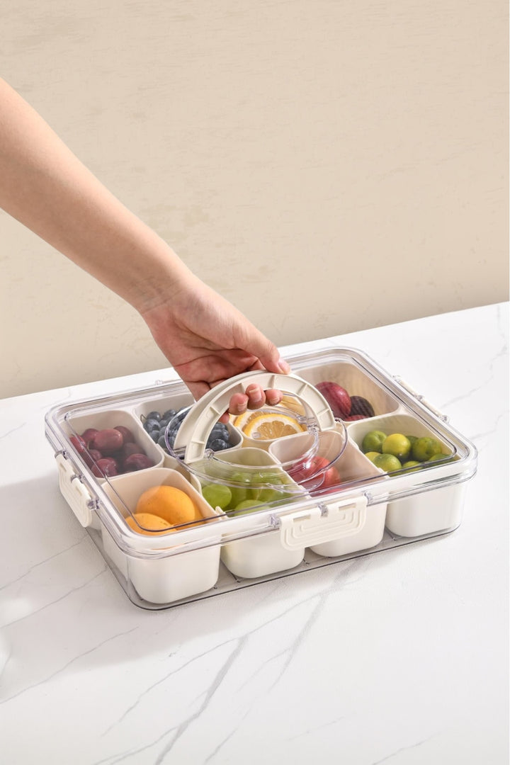 Plateau Petit-Déjeuner 8 Compartiments avec Couvercle Hermétique